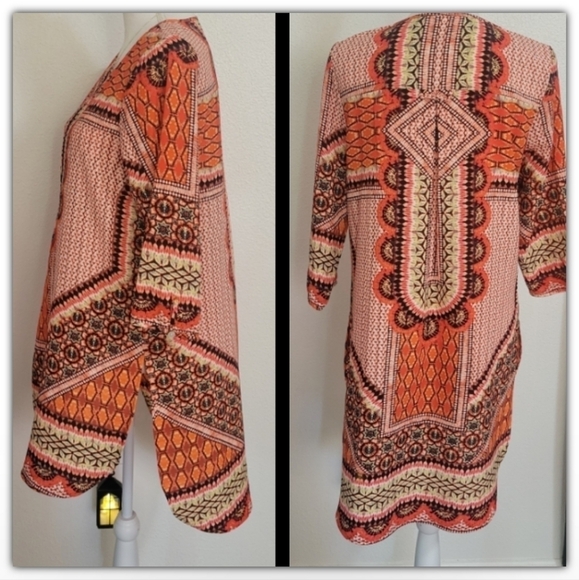 Fig and Flower boho tunic style top high low or beach cover up size small - Picture 2 of 8